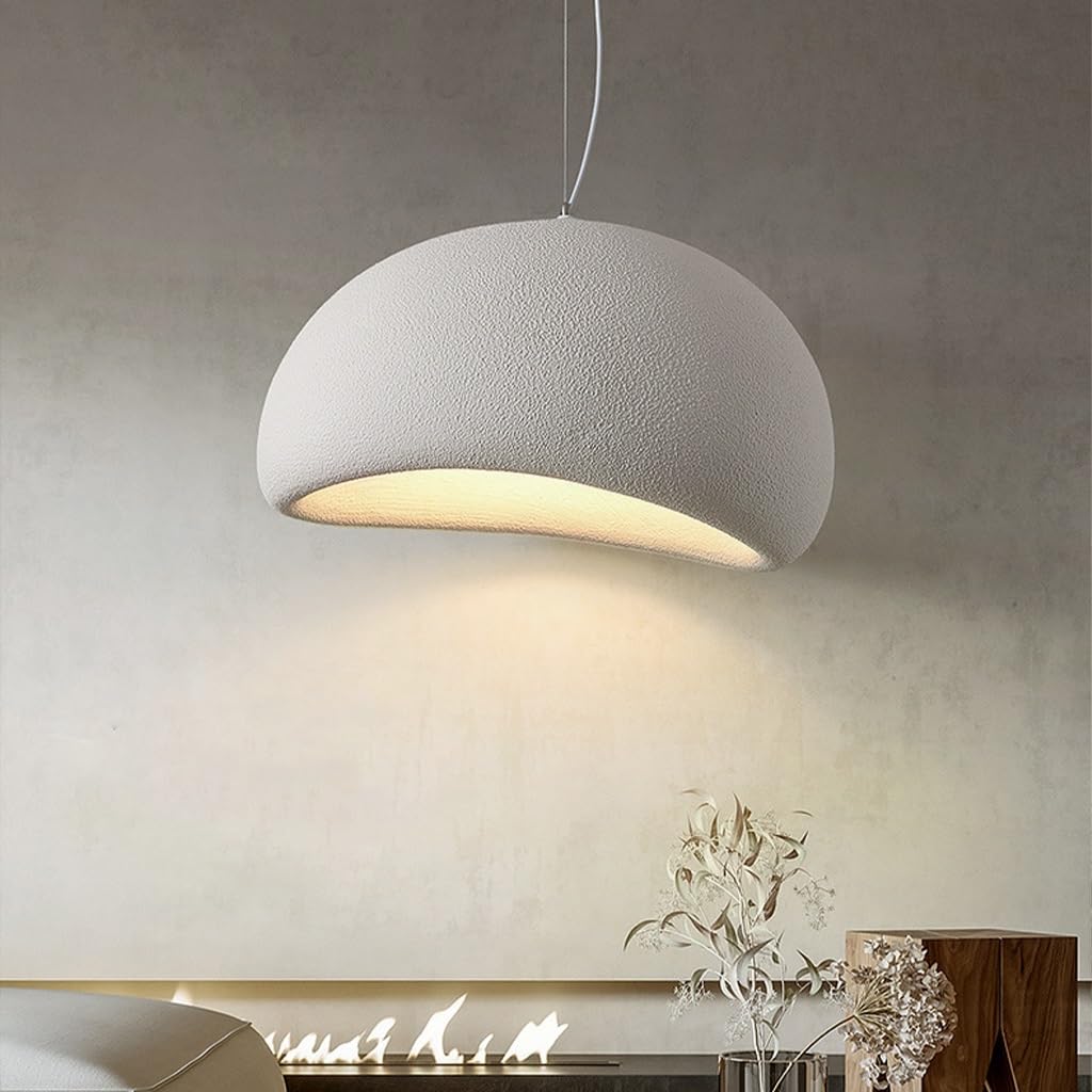 Nowoczesna Lampa Wisząca Japoński Styl Wabi-Sabi E27 Biały Kreatywny Żyrandol Stół Do Jadalni Lampa Wisząca Oświetlenie Wewnętrzne Regulowana Dekoracja Domu Do Jadalni Światło Wyspy Kuchennej(A,