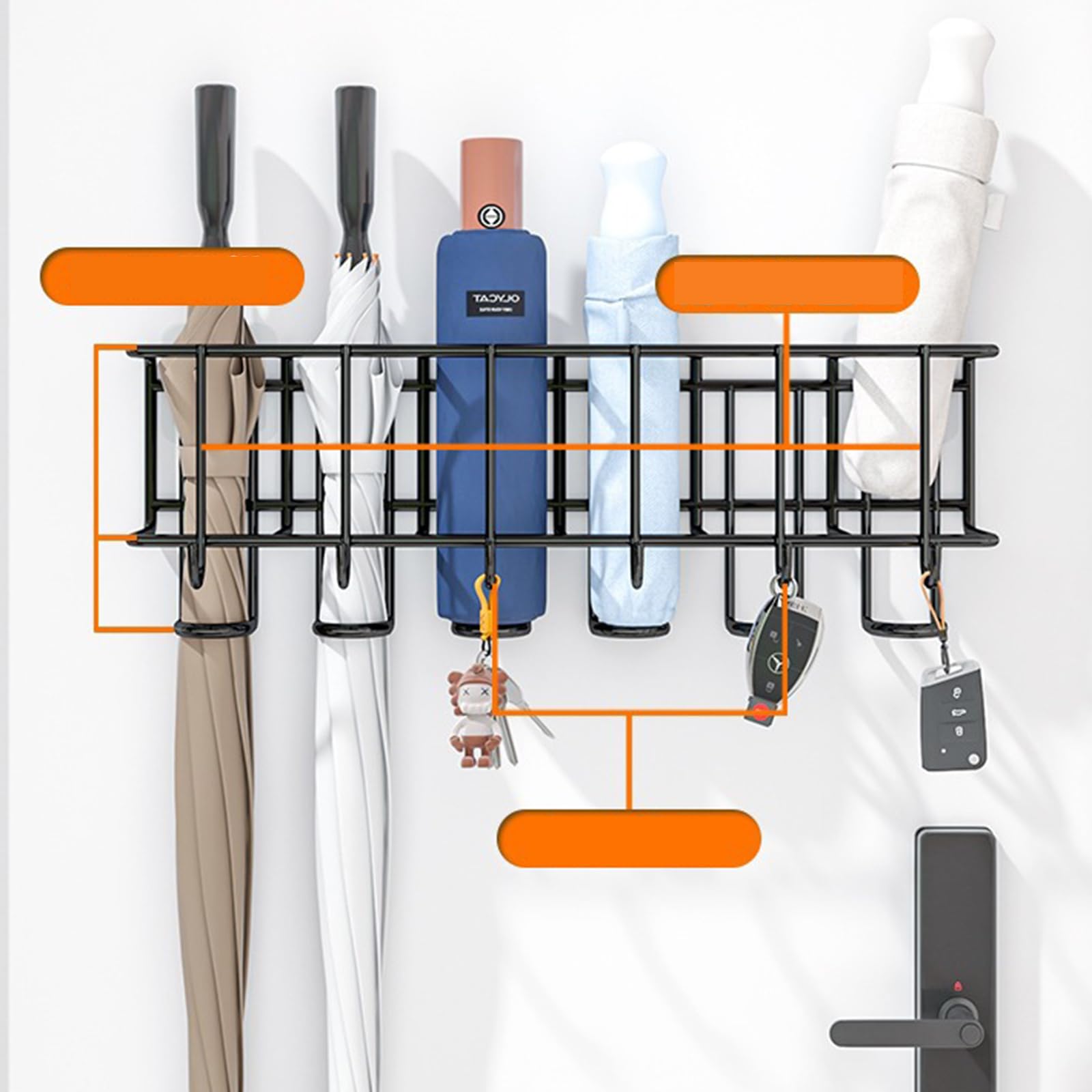 Amazon｜傘立て スリム 強力粘着固定 6本収納 傘入れ おしゃれ