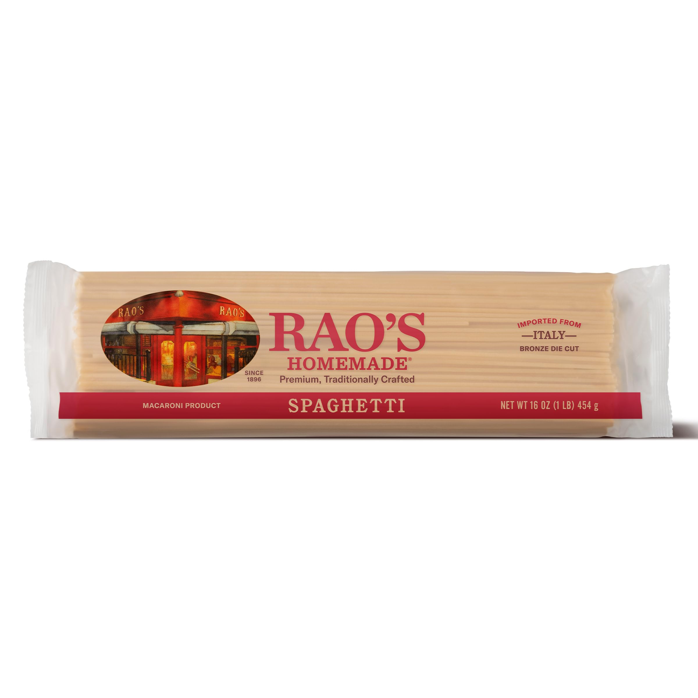 Rao's Homemade Spaghetti Pasta, 16oz, Traditionally Crafted, Premium Quality, From Durum Semolina Flour, Traditional Bronze Die Cut, Imported from Italy