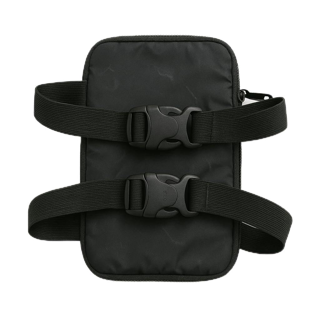 Black Tactical Waist Bag with Dual Buckle Straps and Zipper-image-30