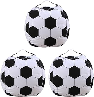 ibasenice Bag Stuffed Animal Storage Bag Stuffed Animal Storage Soccer Bag 3pcs Stuffed Animal Storage Bag Chair Football Pattern Storage Bag Plush Stuffed Plush Stuffed Bean Bean