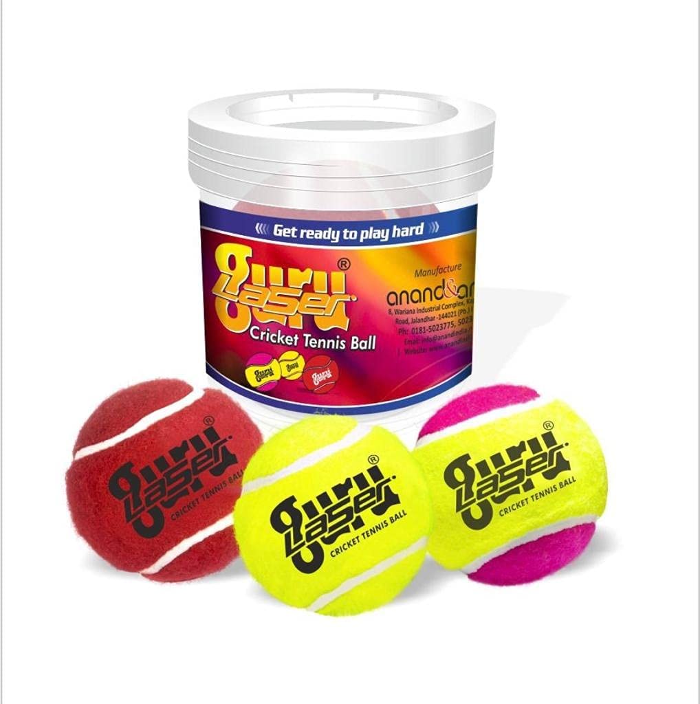 Laser Cricket Tennis Ball Pack of 6 Balls (Heavy, Maroon) Standard Size-image-39