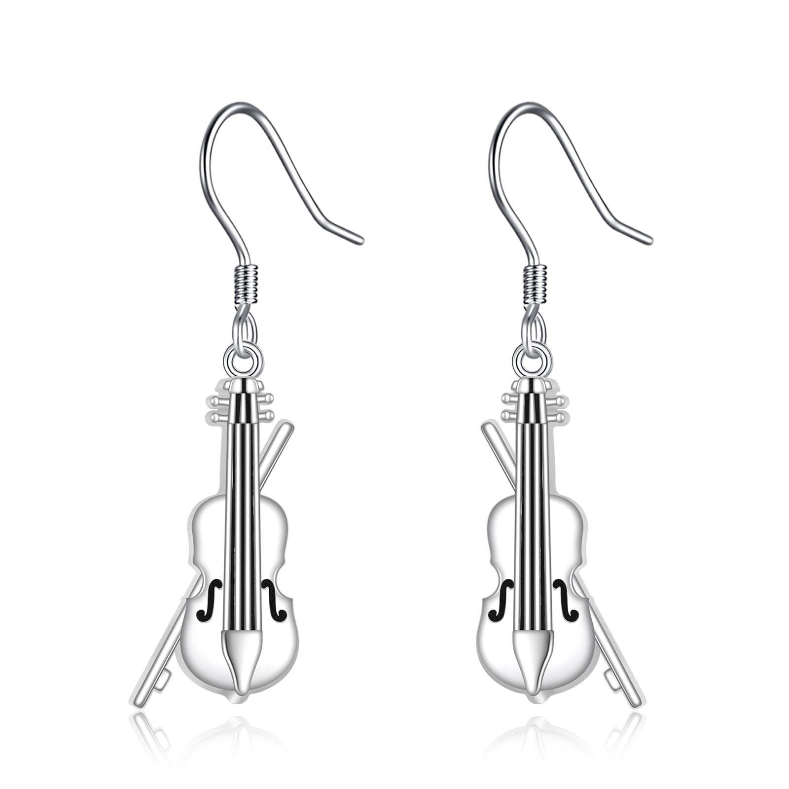 YAFEINI Pendientes de violonchelo de plata de ley 925, aretes de violonchelo, regalos para mujeres amantes de la música