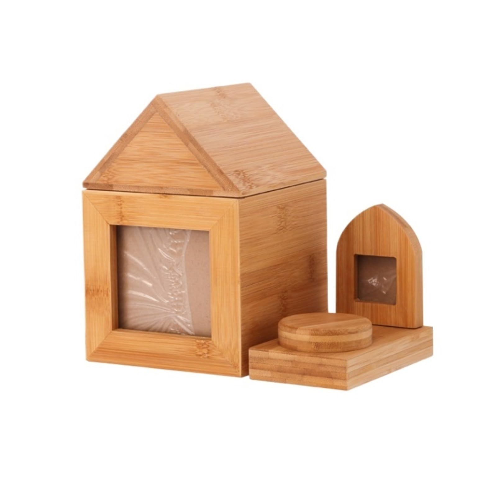 GFJHdfhE Urn for Ash, Pet Memorial Urn Wooden-Dog Cat Wood Box Ashes For Dogs Cremation Urns Cats Memorials Funerary Human Ashes Container(25x16x24cm)