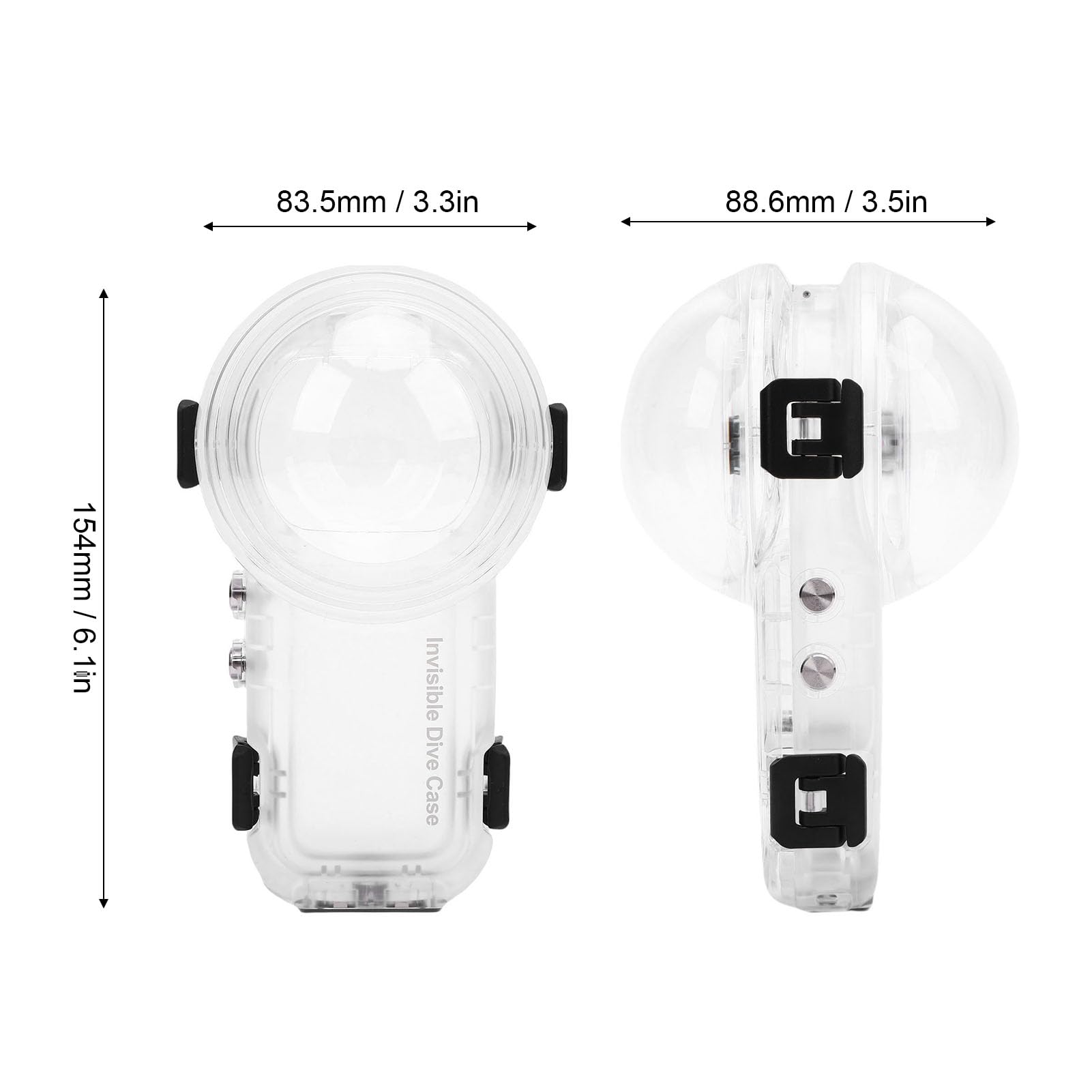 Fabater Cámara de Buceo Estuche Sellado Alta Transmitancia 60M Impermeable para Snorkeling Actividades de Natación PC de Silicona
