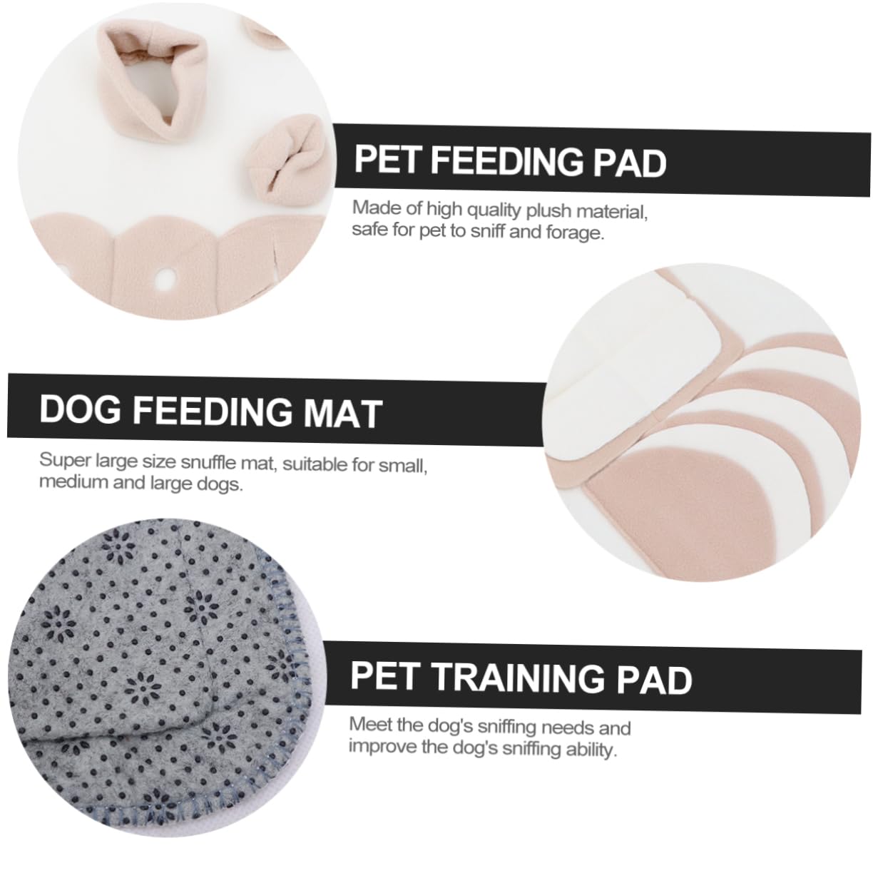 Alfombrilla Olfativa para Perros Beige de Felpa, Entrenamiento
