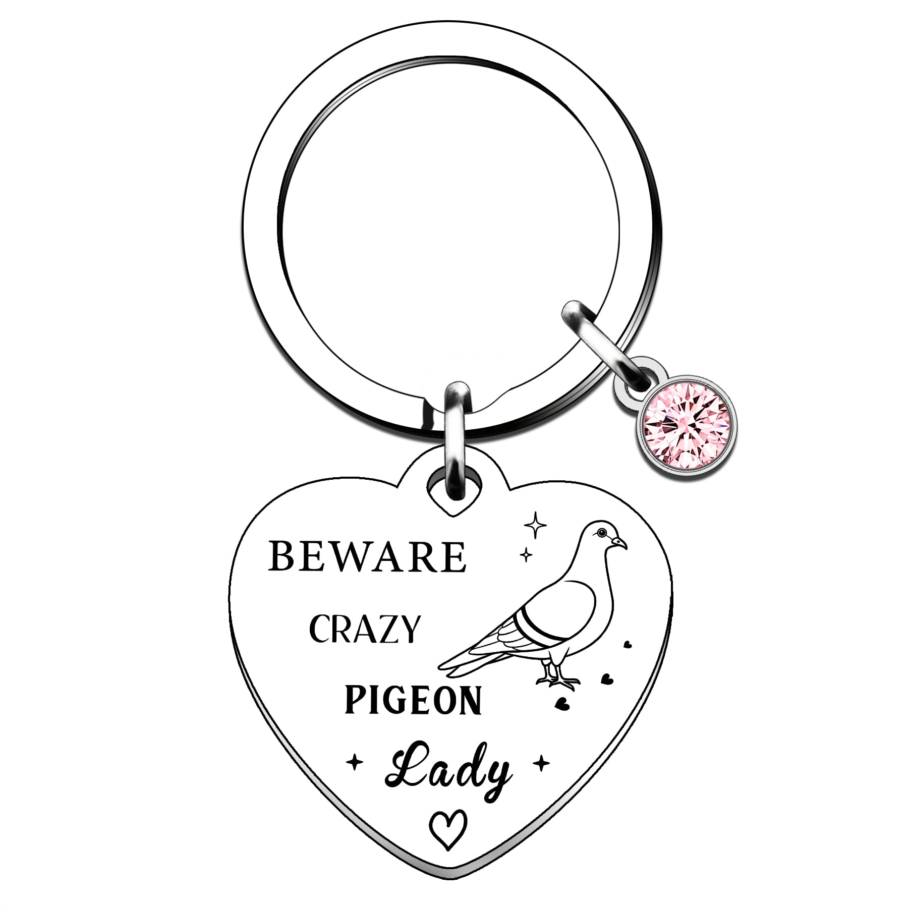 Funny Pigeon Keyring Gifts Animal Lover Gift Beware Crazy Pigeon Lady Pigeon Lover Gift For Women