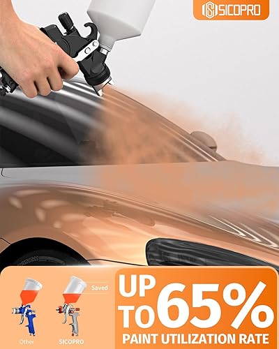 Miniatura 5 de HVLP Pistola Pulverizadora de Pintura, Pulverizador de Pintura a Aire para Pintura de Casas, Coches, Pistolas de Pintura Automotriz, 1.41.72.0mm 15