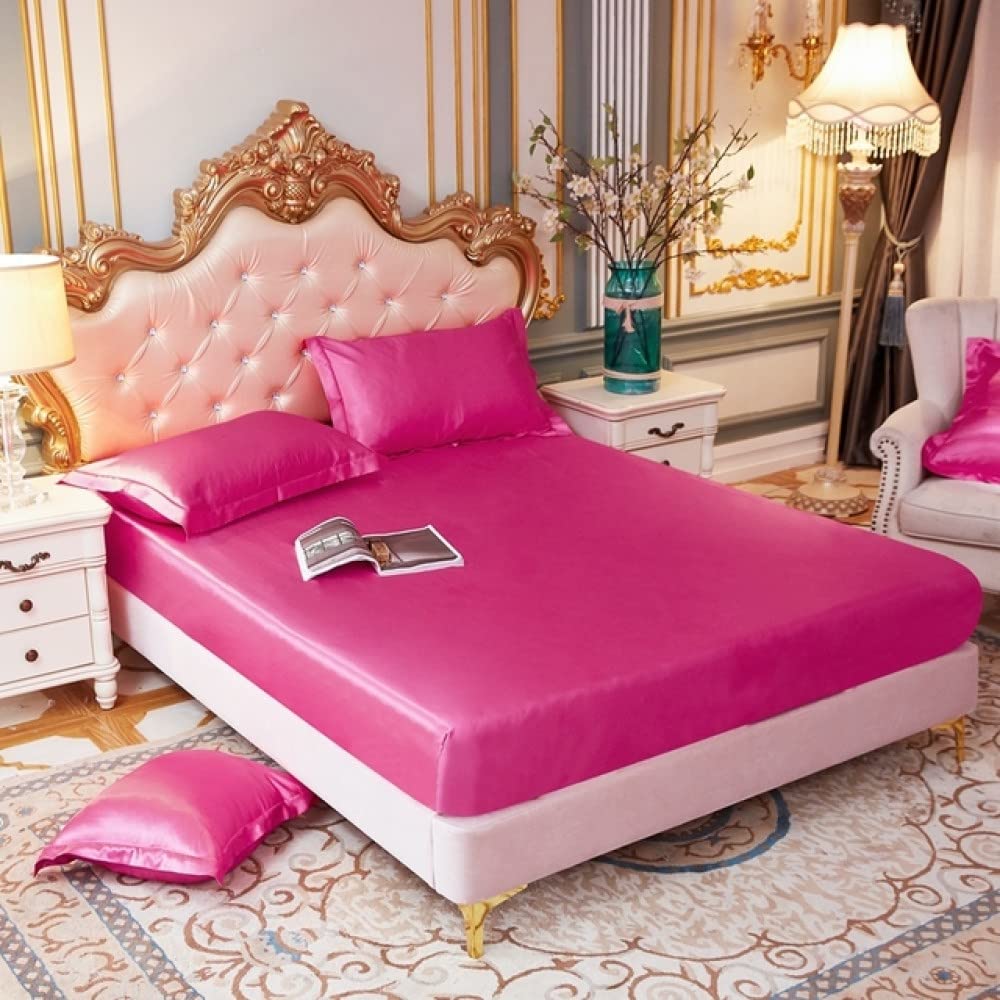 Drap housse en satin anti frottement pour protéger la peau et les cheveux