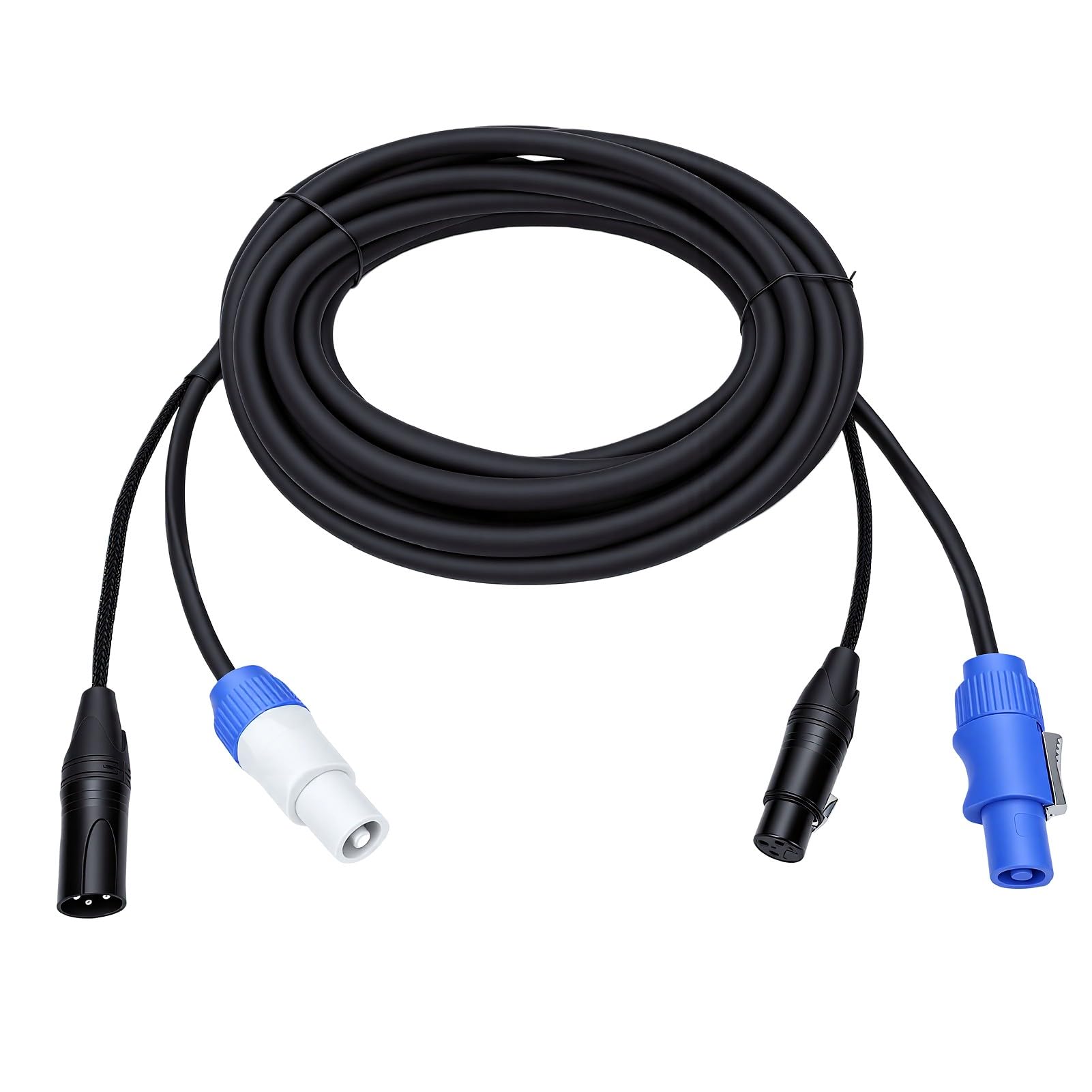 Alomejor Kabel Combo Sygnału Zasilania Prądem Przemiennym XLR Profesjonalny 23AWG Niezawodny Podczas wydarzeń Związanych z Oświetleniem Scenicznym 1 Jednostka (7.6M)