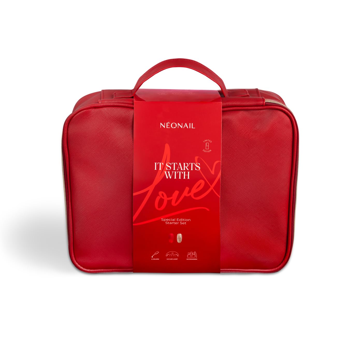 NEONAIL Starter Set con Lampara LED Futuro Touch 22W/48 - It Starts With Love - Pintauñas Semipermanentes - Lampara Uñas Semipermanentes - Gel Uñas - Lampara de Uñas - Accesorios para Manicura