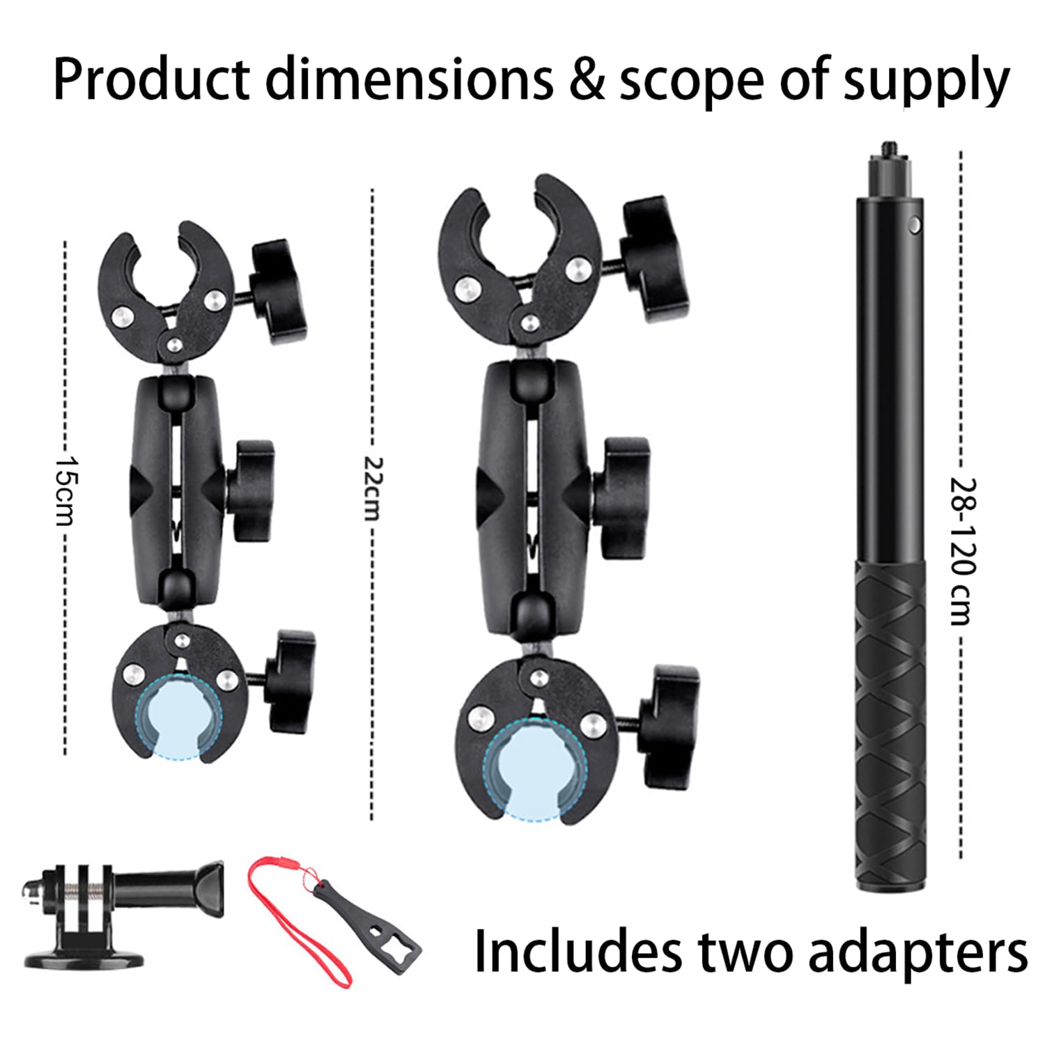 para Insta 360 x4 Accesorios,Soporte De Cámara,Rotación De 360 Grados,Abrazadera Doble,Aluminio,Estabilidad Doble,para Insta360 x4,x3,x2,para One RS,para Ace,Ace Pro