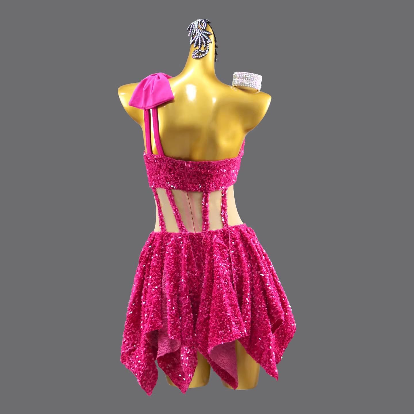 Backless Latin Dancewear Tango Cha Cha Dance Dresses Women's Salsa Competition Clothing Performance Suit for Rumba