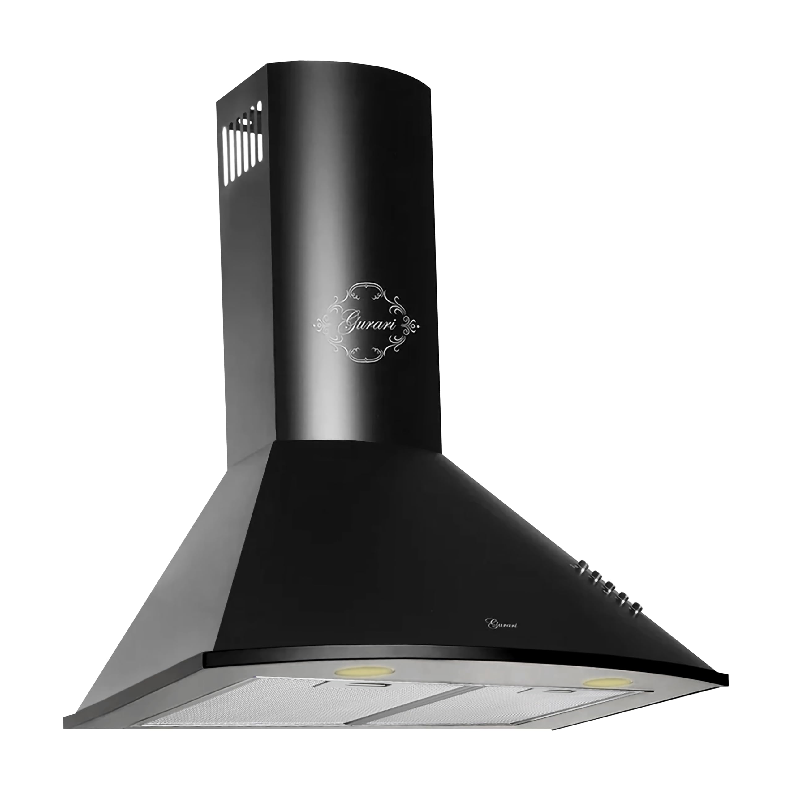Gurari 046 Hotte aspirante murale 60 cm •1000m³/h•Hotte murale Luxe fabricant Gurari • 3 vitesses •1000m³/h •LED •Hotte Noir •Métal noir •Recirculation possible