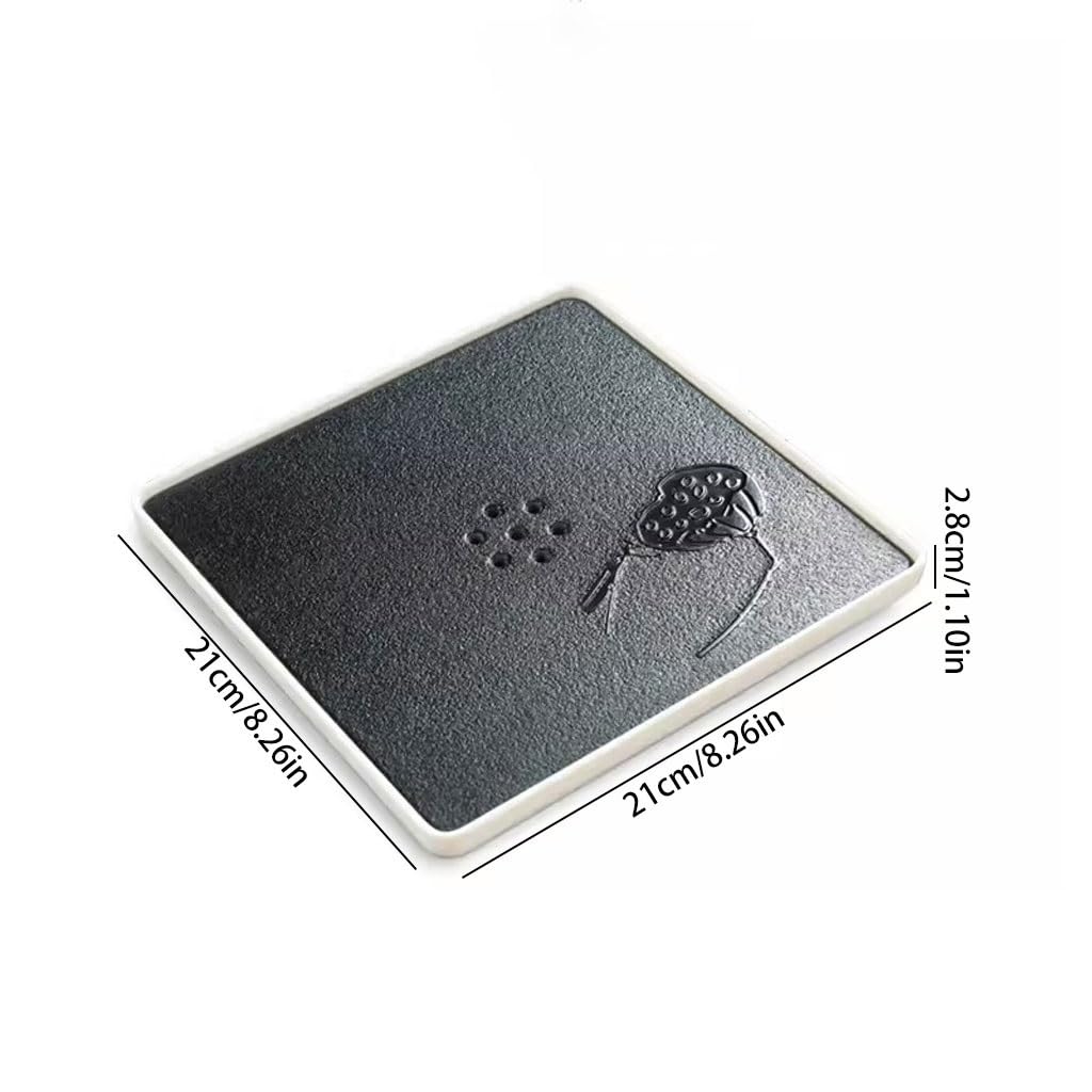 Tea Set Simple Square Water Storage Small Tea Tray Home Dry Tea Tray Office Tea Set Accessories Chinese Tea Set (A)