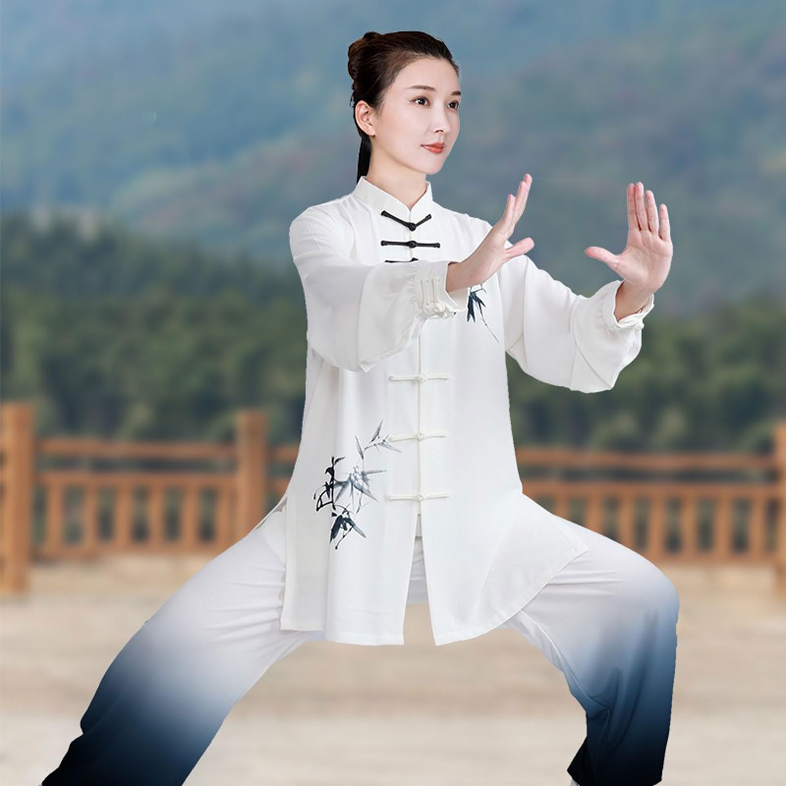 Tuta da Donna per Arti Marziali,Uniforme da Tai Chi in Cotone e Lino,Unisex Kung Fu e Arti Marziali Uniforme,Abbigliamento per Meditazione e Qigong,Largo E Comodo,per Esercizi Mattutini