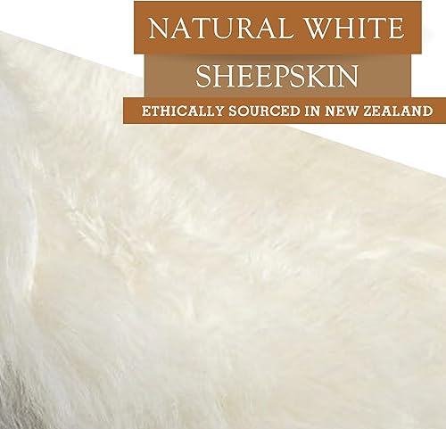 Miniatura 6 de Sunshine Cowhides Alfombra de piel de oveja, 100 % piel de oveja auténtica, funda para silla y alfombra para sala de estar, dormitorio, oficina y