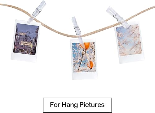 Miniatura 6 de Mini clavijas de plástico transparente, 200 piezas multifuncionales de plástico transparente para papel fotográfico, clips para manualidades, clips