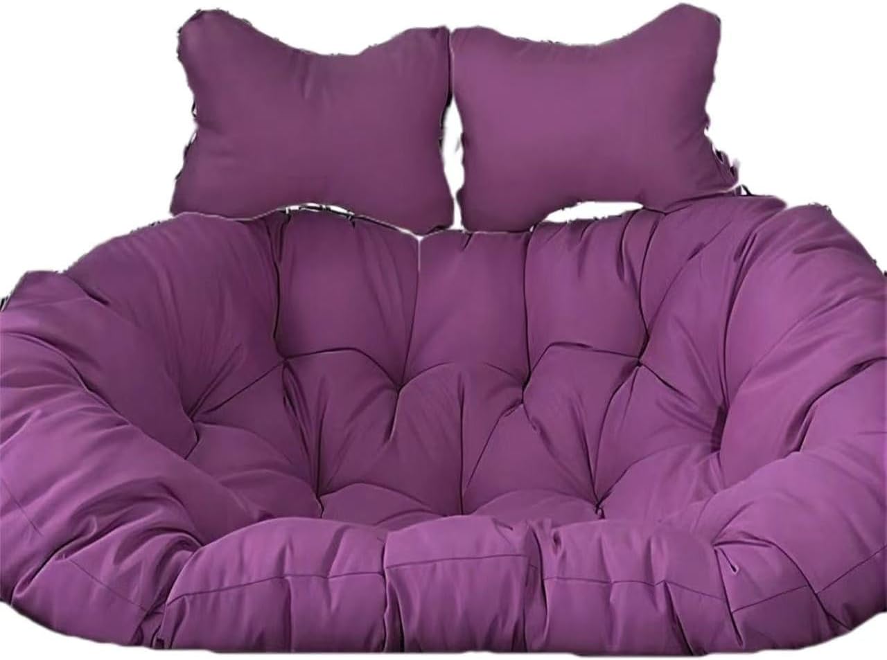 2 Seater Waterproof Swing Chair Cushion Double Egg Seat（Cushion only） Washable Detachable Hanging Basket Cushions Outdoor Patio Furniture Accessories (E)