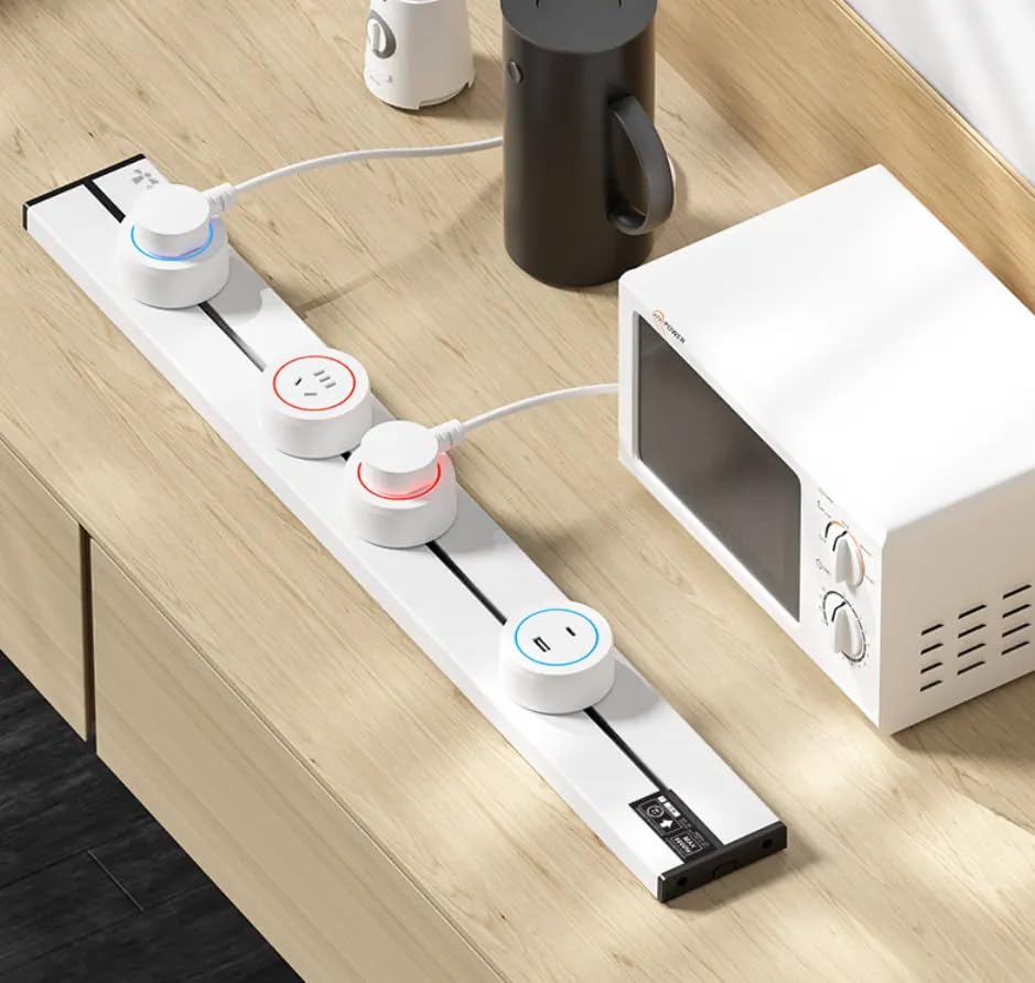 1 Metre Power Track with Movable Rail Sockets Useful for Kitchen, Office and Home 3