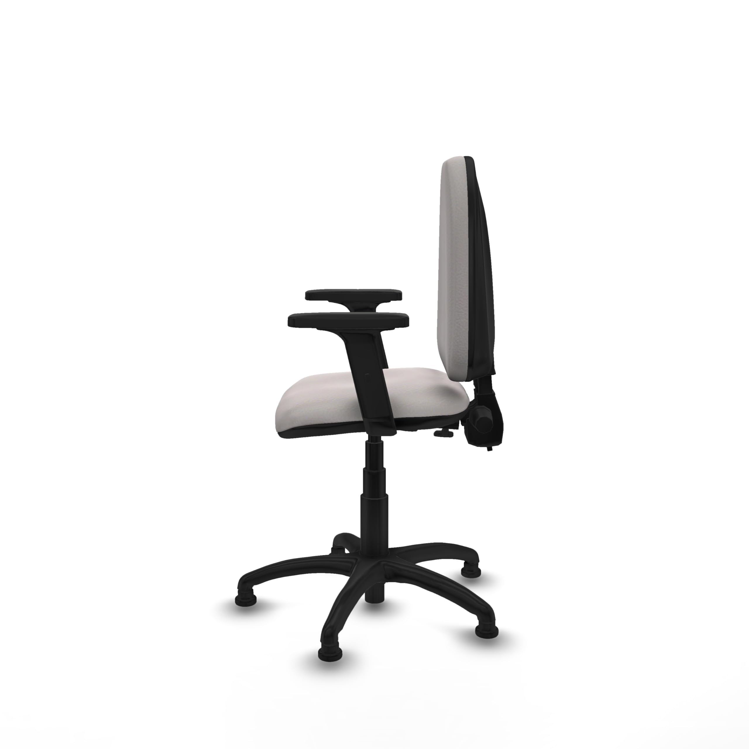 Piqueras y Crespo - Silla Escritorio sin Ruedas Blanca Aýna con Brazos 2D. Equipado con Contacto Permanente de Doble Maneta y Espuma de Corte. Blanco