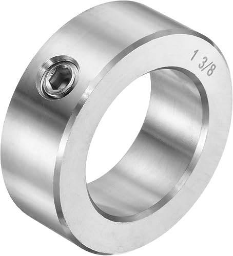 uxcell Juego de collares de tornillo de 1-38 pulgadas de diámetro interior 304 collares de eje de acero inoxidable, 2-18 pulgadas de diámetro