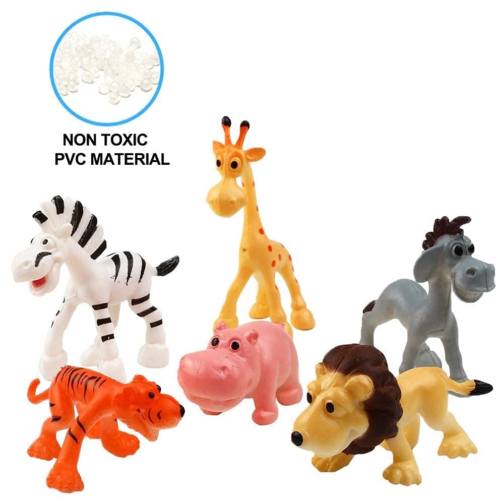 IndusBay® Cute Jungle Cartoon Animal Toys Figure Playing Set for Kids (Pack of 12) - Image 2 thumbnail