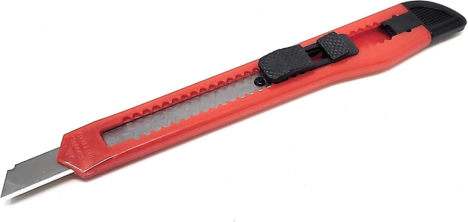 Excel Blades 48 Pack of Knife Box Cutter Snap Knife - Bulk Retractable, Plastic Red, Utility Knife for Cutting Boxes, Cartons, Cardboard
