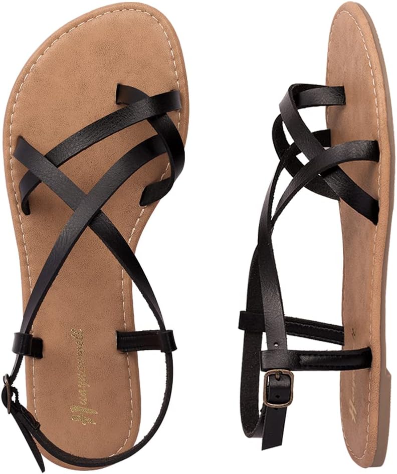 Women's Gladiator Flat Sandals Fisherman Strappy Sandals Ankle Strap Sandals - Image 8