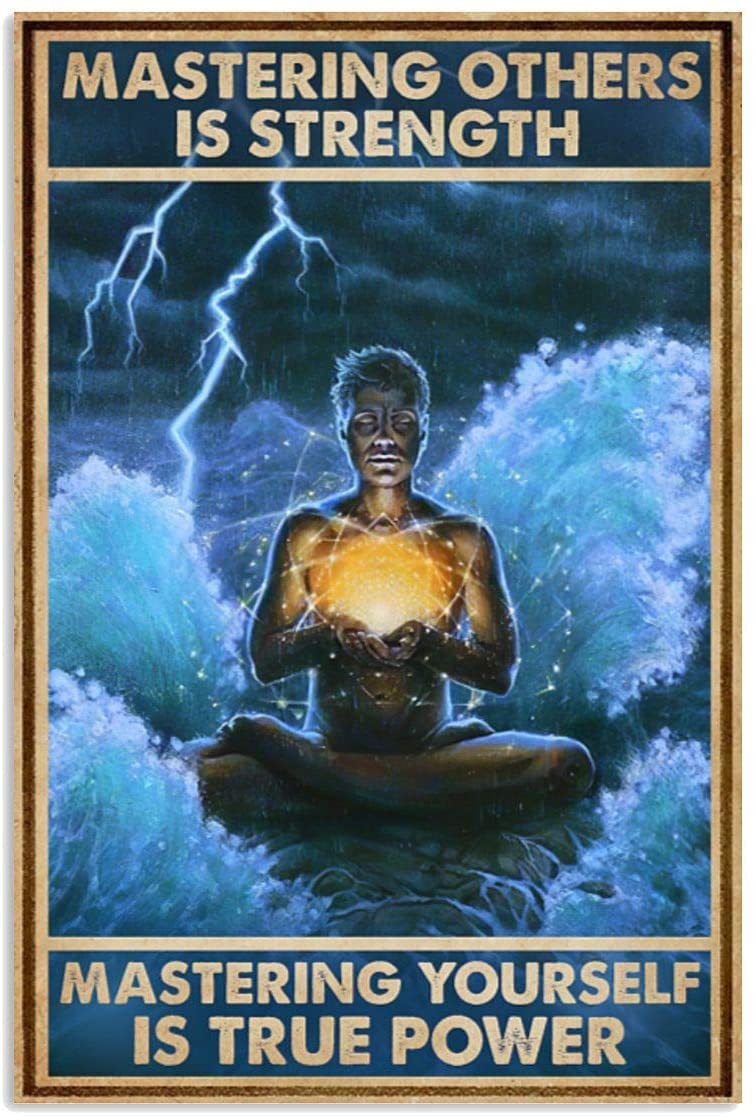 HOUVSSEN Yoga Your Mind is A Powerful Thing Poster Home Decor Metal Tin Sign 12x16inch