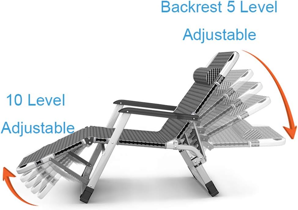 Garden Outdoor Patio Sun Loungers Zero Gravity Chairs Folding Adjustable Recliner Chairs Reclining Chair for Beach, Conservatory, Garden Deck Chairs Max.200kg