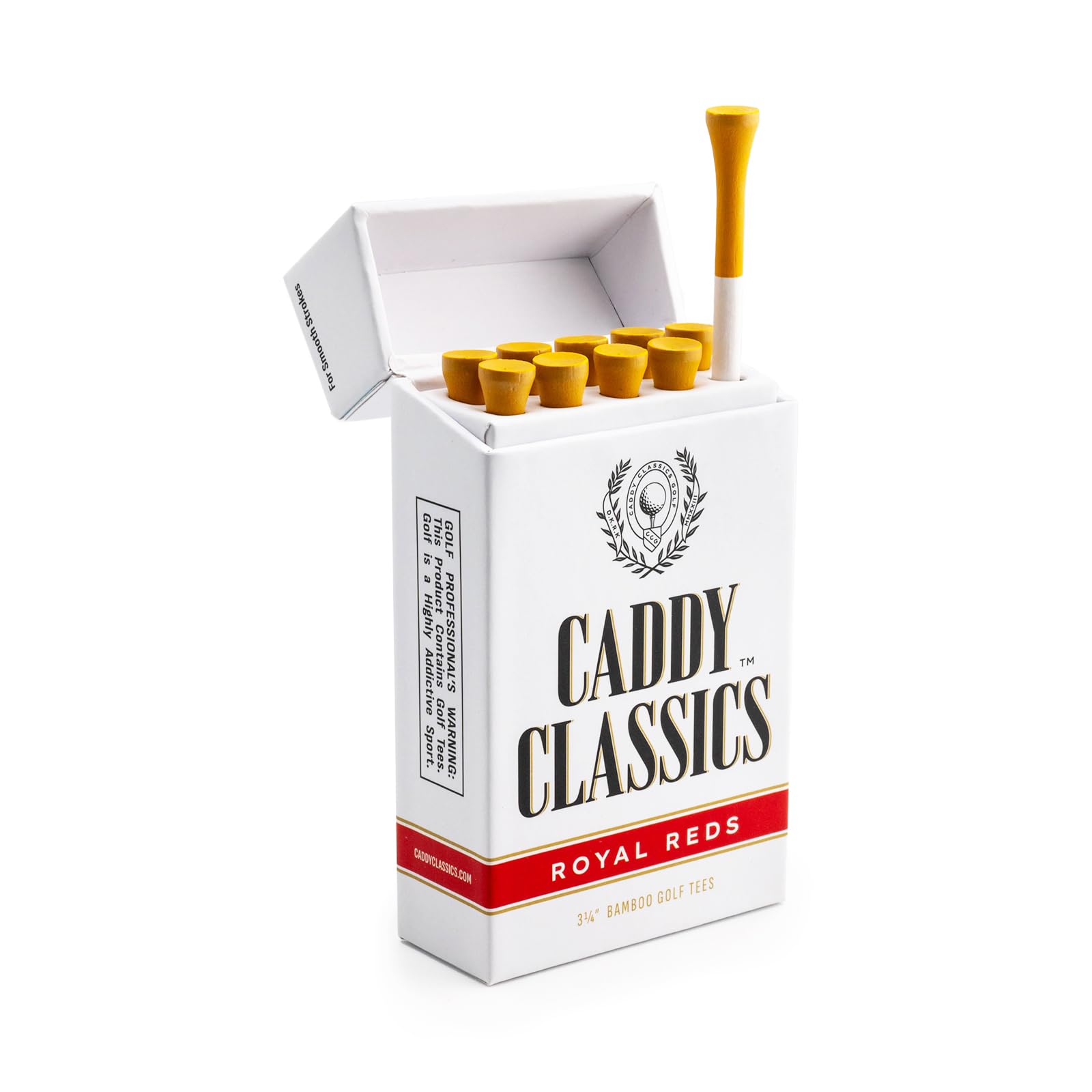 cigarette tee holder Caddy Classics Royal Reds Cigarette Golf Tee Holder with 60 Bamboo Golf Tees