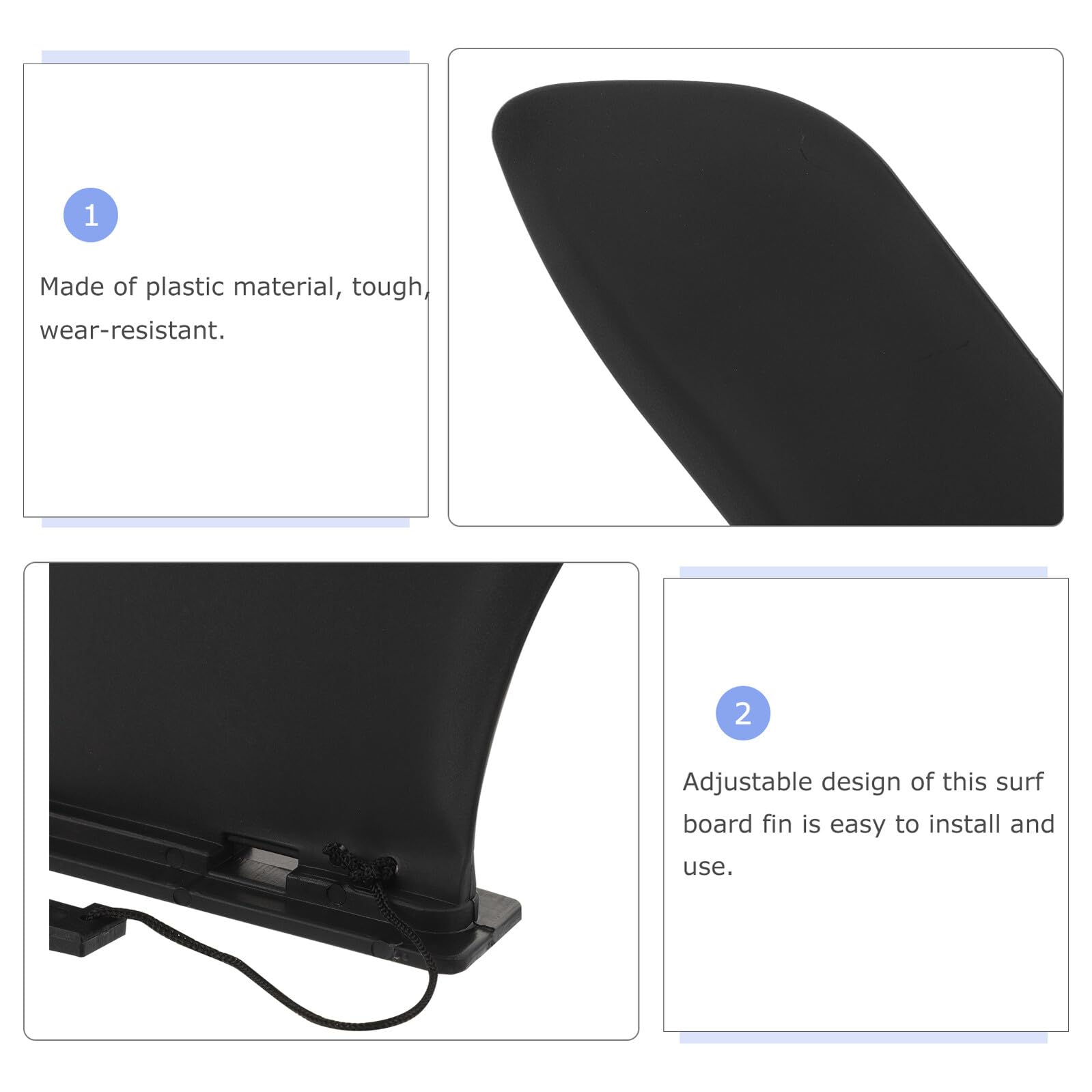 CLISPEED Aileron de Surf Détachable pour Planche de Paddle et Kayak Stabilisateur Ajustable pour Meilleur Contrôle Compatible Planches Gonflables et Rigides