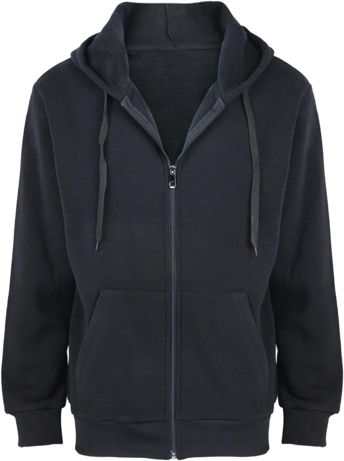 Mens Zip Up Fleece Jacket Lightweight Hoodies Casual Soft Full Zip Coats with Pockets Plus Size S-5XL Big&Tall