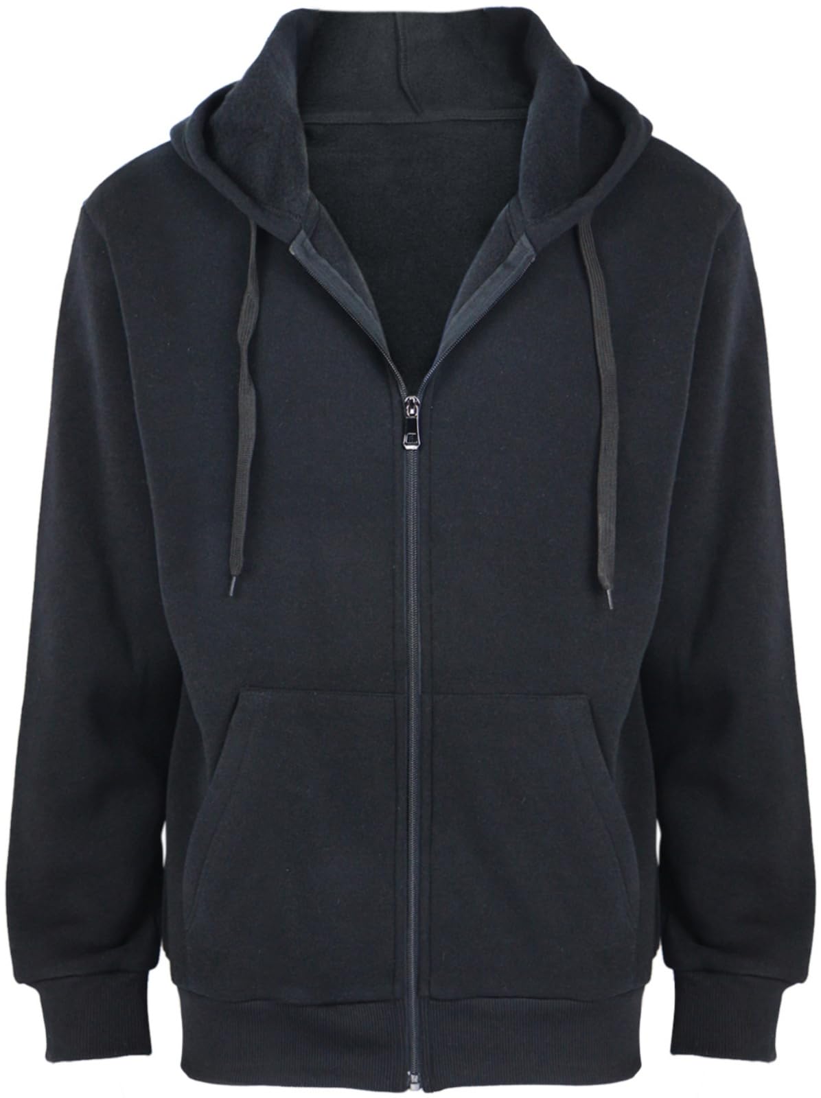 LeeHanTon Mens Zip Up Fleece Jacket Lightweight Hoodies Casual Soft Full Zip Coats with Pockets Plus Size S-5XL Big&amp;Tall