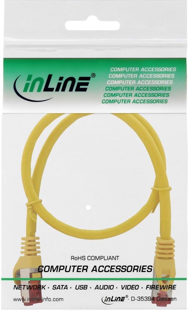 InLine® 76950Y S/FTP Patch Cable 250 MHz Halogen Copper/0.5 m Yellow, Copper,Yellow - Image 3
