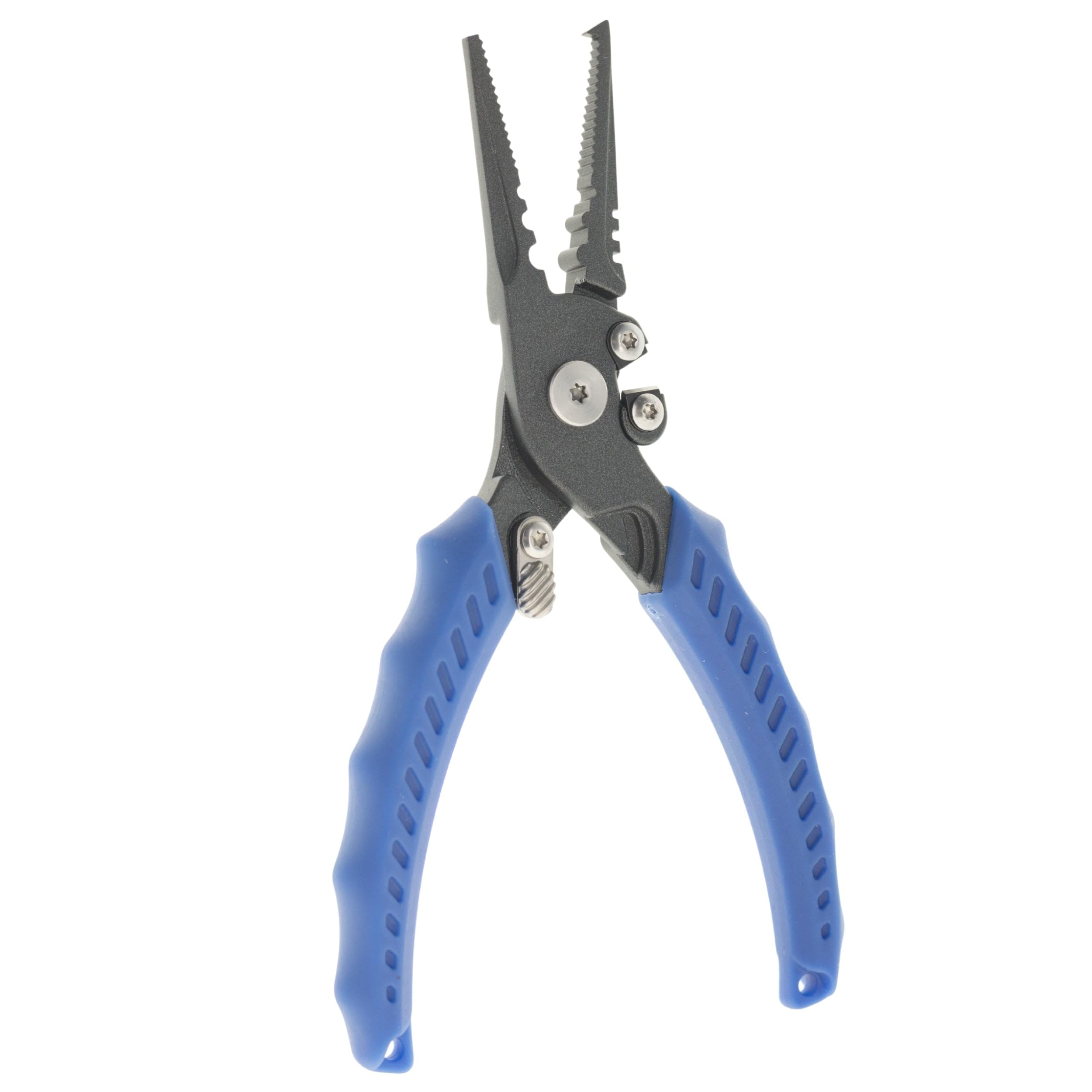 Reaction Tackle Pince de pêche en acier inoxydable de 17,8 cm et 22,9 cm – Pince à anneau fendu ou à bec droit avec coupe-tresse, extracteur de crochet et pince à sertir – Pince de pêche en eau salée
