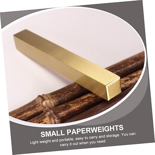 Miniatura 6 de MAGICLULU Pisapapeles de latón para oficina, herramienta de caligrafía china, peso de papel dorado para pisapapeles de metal, herramientas de madera
