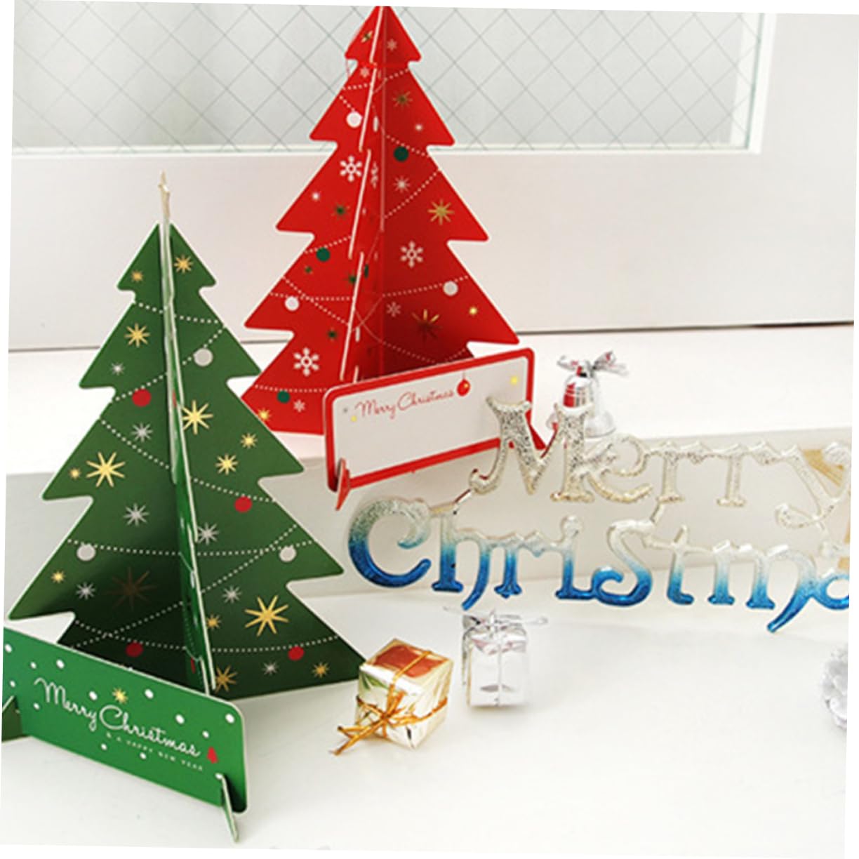 EXCEART 12sätze Weihnachtskarten Kreative Farbenfrohe Grußkarten Mit Weihnachtsbaum-design Für Festliche Anlässe Inklusive Umschläge Für Familie Und Freunde