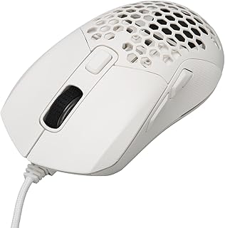 GOWENIC X300 Skeleton Wired Gaming Mouse, Ergonomic RGB Illuminated Lightweight Gaming Mouse, Adjustable DPI Programmable Keys 4.9ft Cable Gaming Mouse for Gaming Office Study (White)