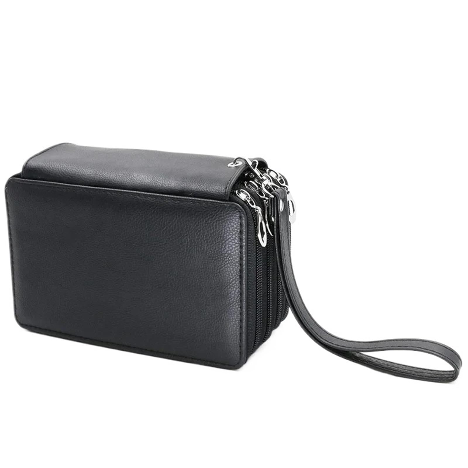 Trousse à crayons scolaire 72 trous noire pour filles et garçons