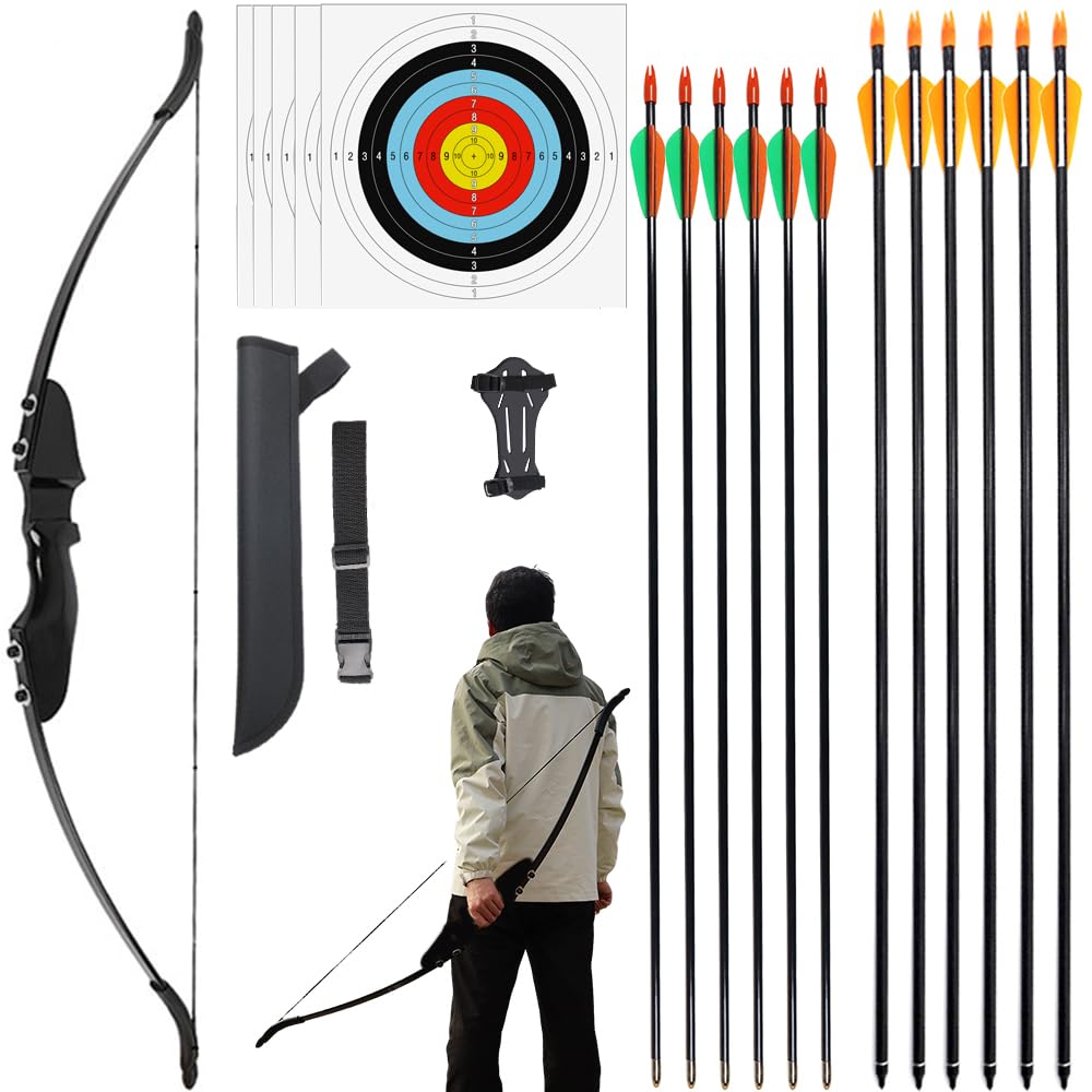 Arco Recurve 40 libbre per Adulti-51 "Bow Riser in Legno Takedown per il Target Practice e Principiante con Tiro con Tiro per Praticare Frecce all'aperto