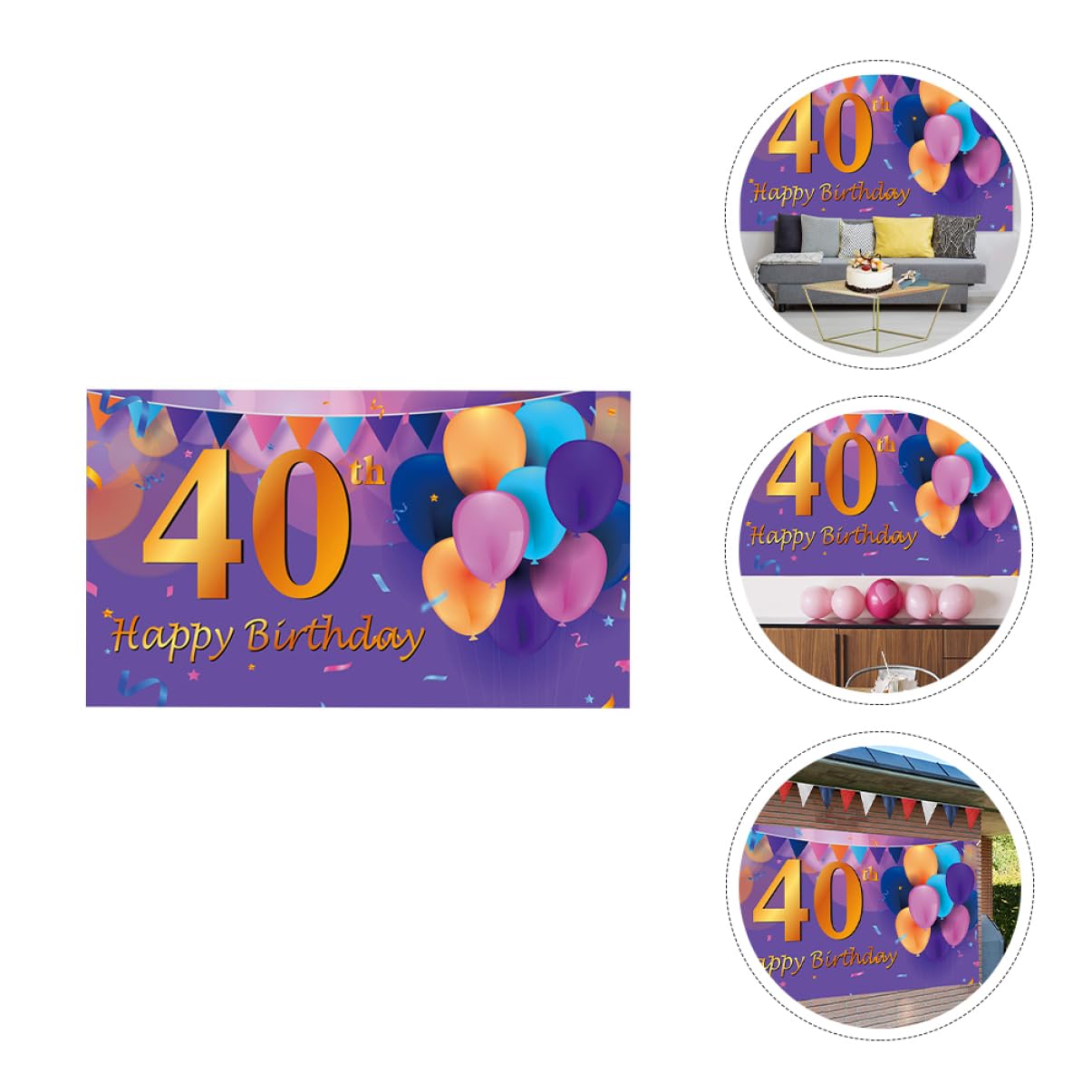 Artibetter 3piezas De Fiesta De Cumpleaños Decorativo Para Celebraciones Banderín De Adorno De Fiesta De Cumpleaños