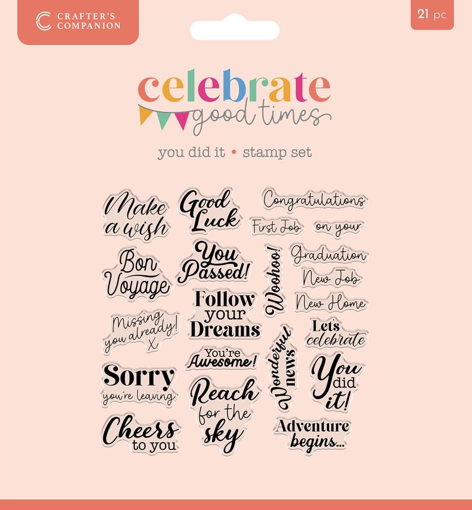 Crafter's Companion Clear Crafter’s Companion - Celebrate Good Times Collection Acrylic Stamp - You Did It!