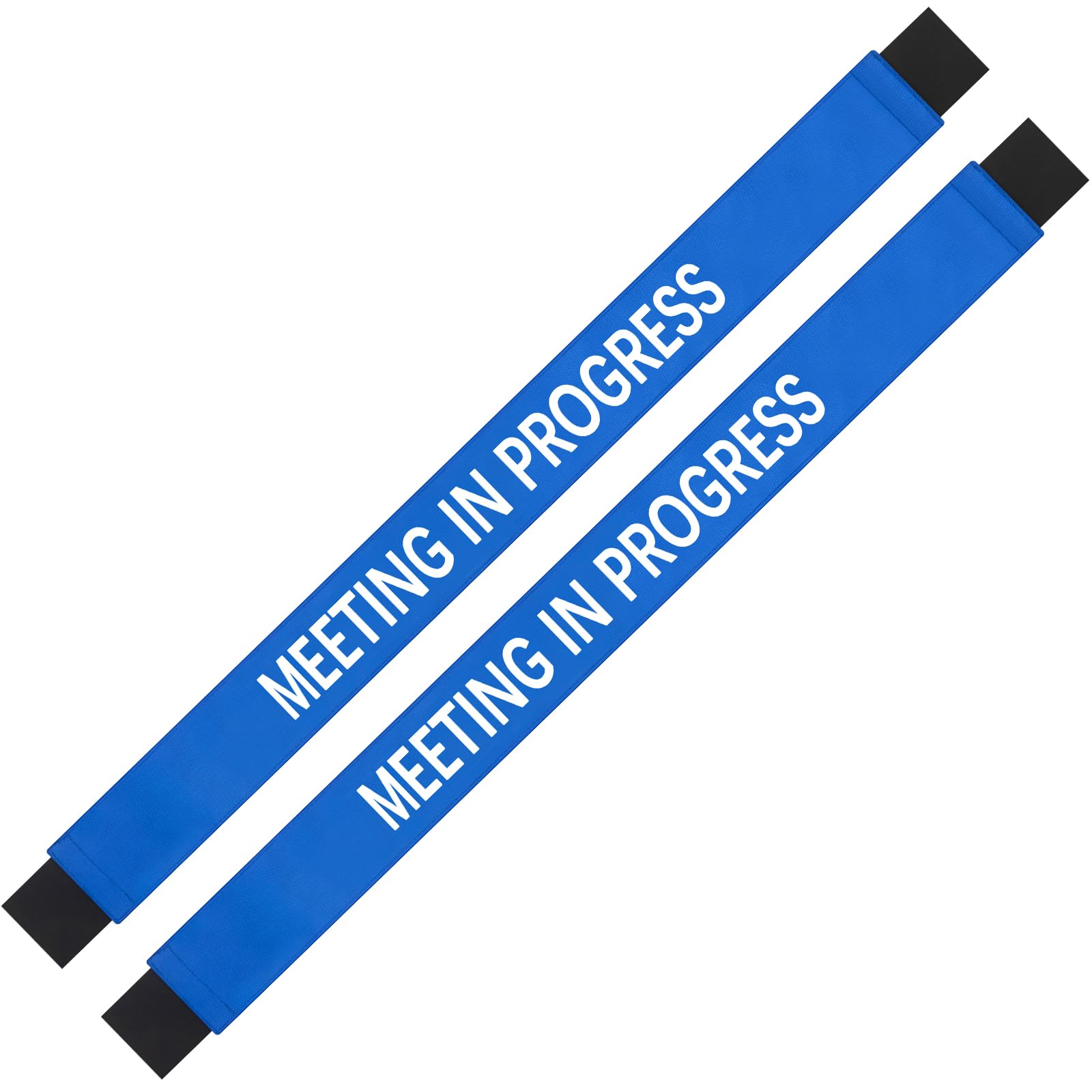 Colingmill 2 Pcs Meeting in Progress Sign With Magnetic Ends - Blue Do Not Disturb Sign for Conference Rooms - Metal Door, 42 x 3.5 Inches