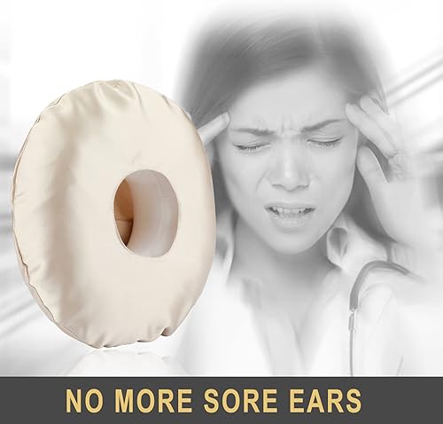 Miniatura 2 de Funda de almohada de seda suave con agujero para piercing de oreja, funda de almohada de seda para cabello y piel, duermen de lado, dolor de oído,