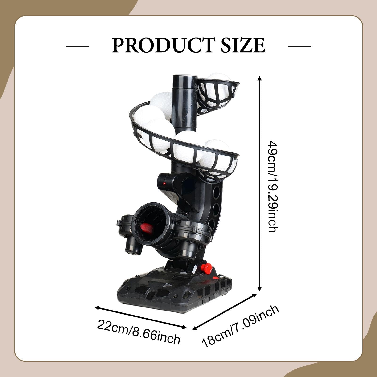 Oshhni Máquina lanzadora de béisbol portátil para práctica de bateo y fildeo en Interiores y Exteriores.