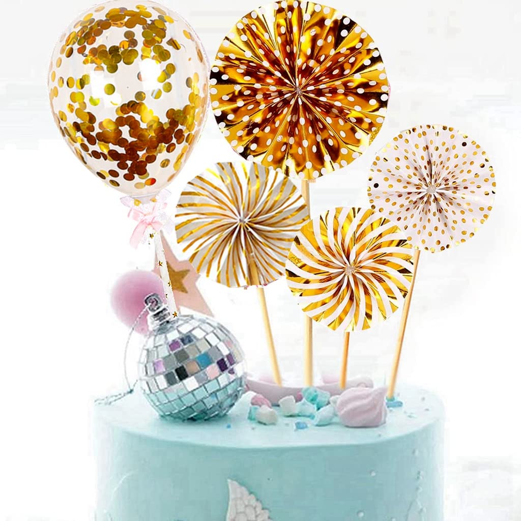 Decorazione Torta 32 Anni - Palloncini Coriandoli Oro - Cake Topper Compleanno - Foto 9