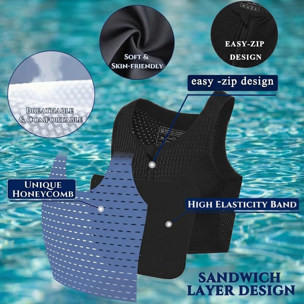 LGBT UNICORNS Chest Binder, Tomboy FTM Transgender Zip Up Swim Binder, Skin-Friendly & Breathable Binder Trans - Image 3