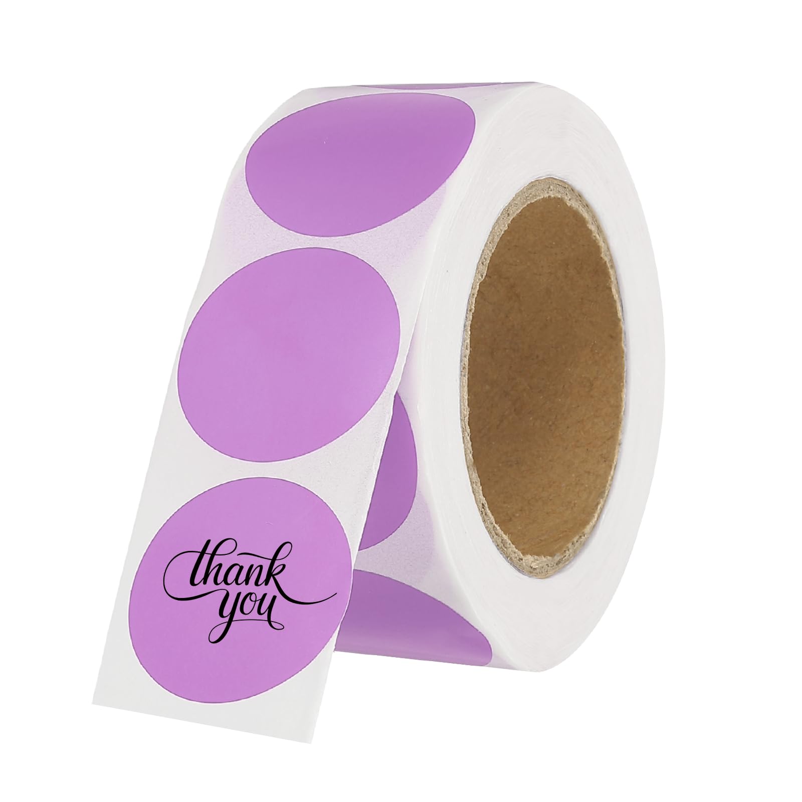 PATIKIL 500 Pcs Round Thermal Labels, 1 Inch Circle Colored Stickers Self Adhesive Circle Tags for Thermal Print Office Home Decor Diary to-do List Travel Notebook, Purple